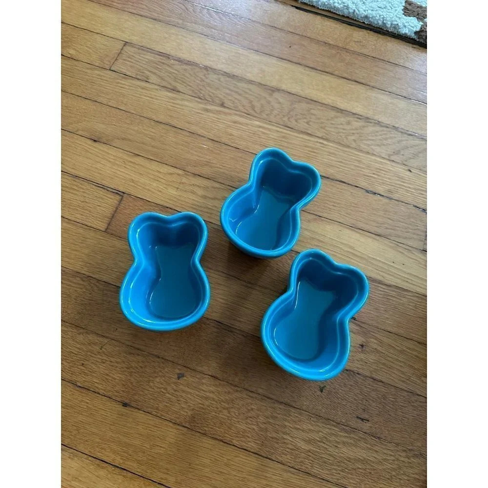 3 Blue Easter Peep shaped Ceramic Molds